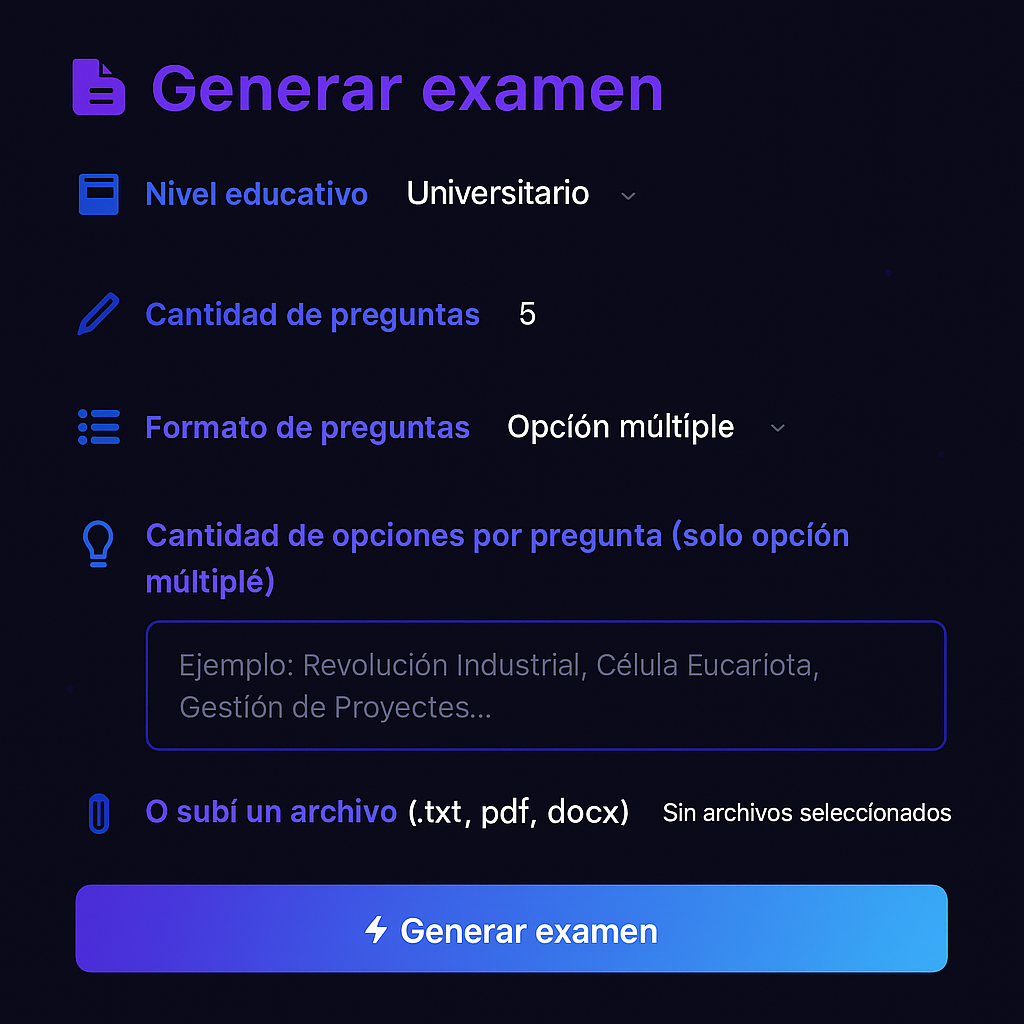 Generador de exámenes